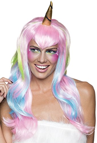 Rubie's Costume perruque adulte licorne rose bleu pour changer de tête