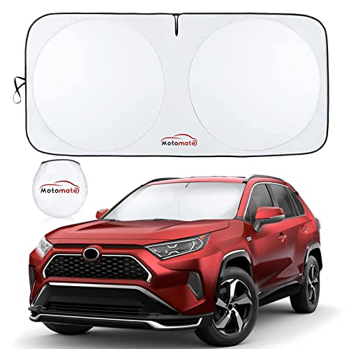 Windshield Sun Shade- 240T Motomate Durable Reflective Material, Block Heat And Sun, Foldable Sun Shade, Car Interior Accessories Summer, With A Pouch(M 59 Inches X 31 Inches)… #TOP1