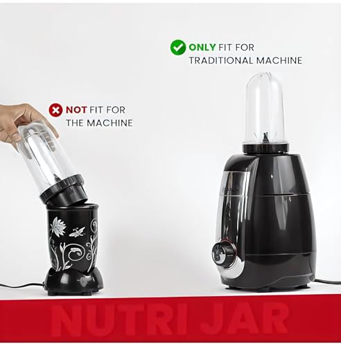Image of Heavy & Unbreakable bullet mixer grinder 2pc jar set enhance your blending experience with bullet mixer juicer jar (300ml & 500 ml) universal 4-teeth coupler, 2-slot compatible.
