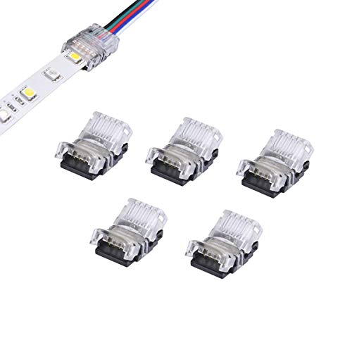 Lot de 5 connecteurs de bande LED 5050 à 5 broches pour ruban lumineux étanche IP65 12 mm RGBW RGBY Cover