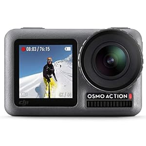 DJI Osmo Action – 4K Action Cam 12MP Digital Camera with 2 Displays 36ft Underwater Waterproof WiFi HDR Video 145° Angle, Black
