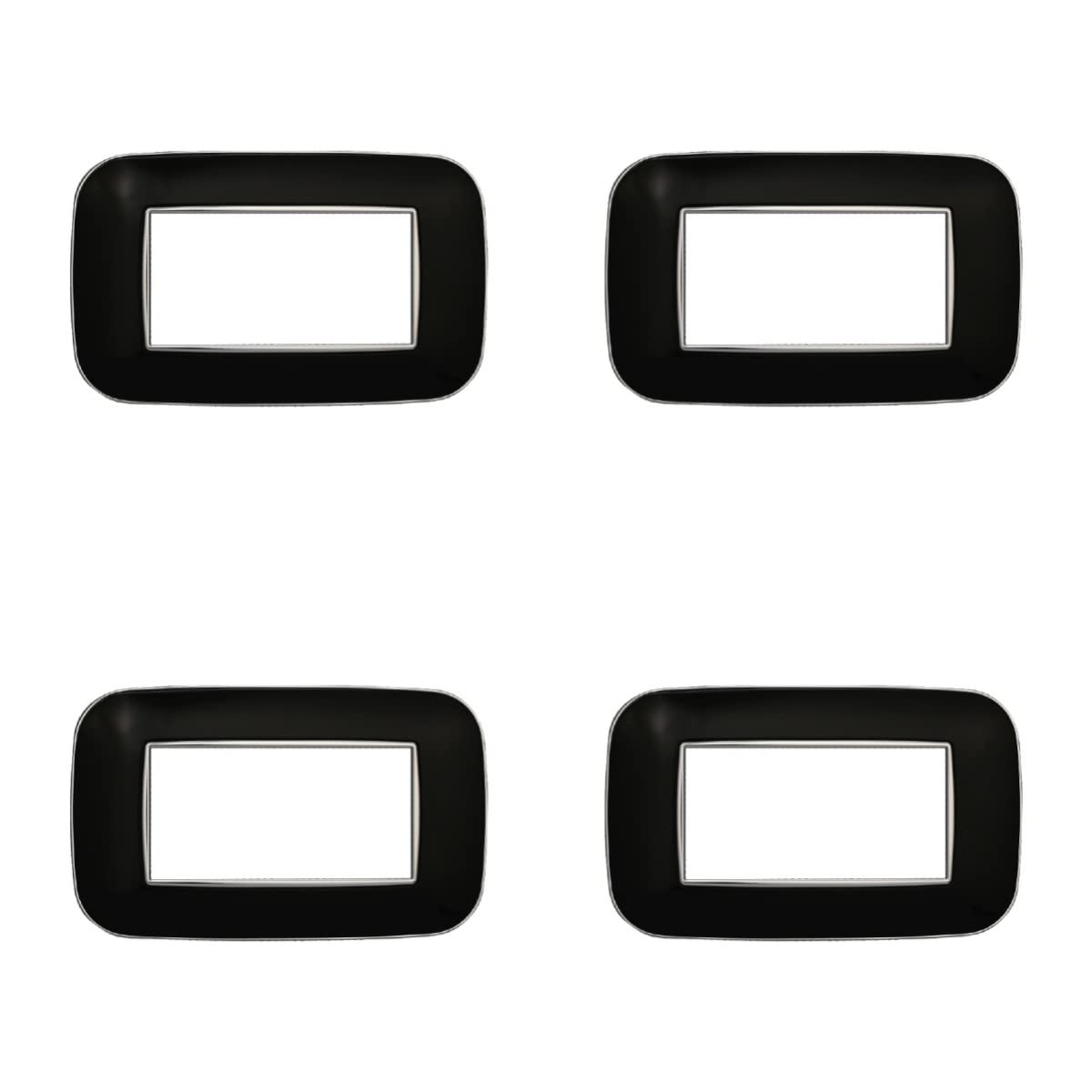 Plaques Bticino Axolute 4 modules noires Orbis ovale x4