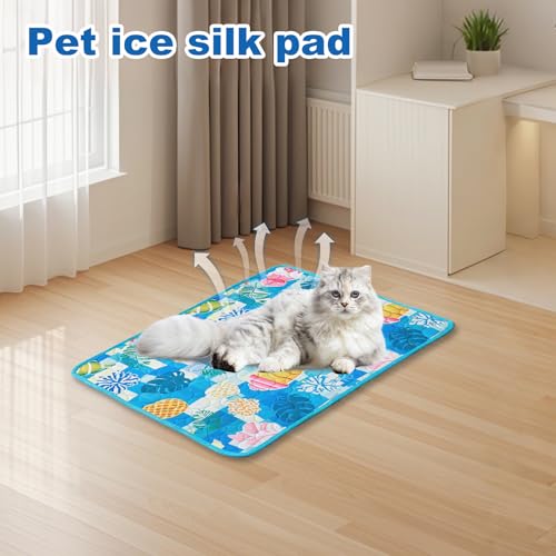 Almofada Refrescante Para Cães, Tapete Gelado para Animais, Colchão Anti Derrapante E Dobrável Para