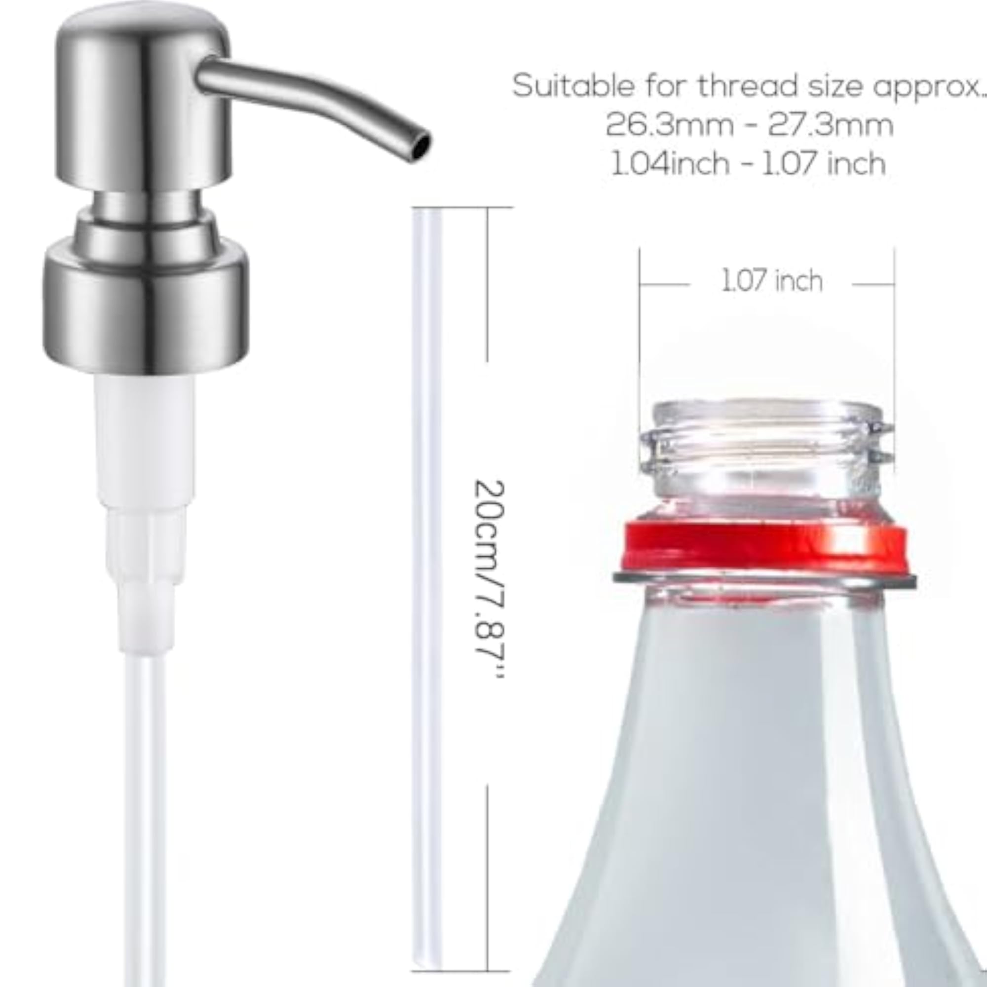 Silver Brushed Finish Soap Dispenser Pump Replacement