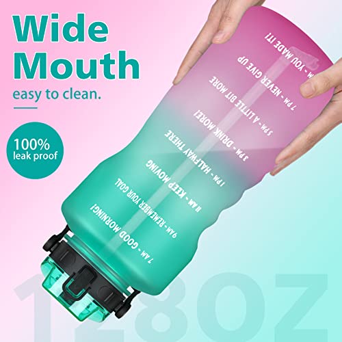 Bouteille d'eau de 3.7 l avec paille et marqueur de temps ZOMAKE