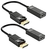 【Signal Fiable】：Le câble display port, displayport vers hdmi et adaptateur hdmi displayport assurent une transmission de signal constante, limitant les pertes de qualité d’image et de son pour un affichage stable lors du travail ou du divertissement.