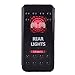 ESUPPORT Car Red LED Rear Light Rocker Toggle Switch ON Off 12V 20A, 24V 10A