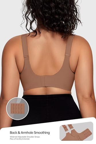 Image of Vertvie Wireless Bras Women Seamless Jelly Supportive Mesh Crossover Bra No Underwire Push Up Full Coverage T-Shirt Bralette