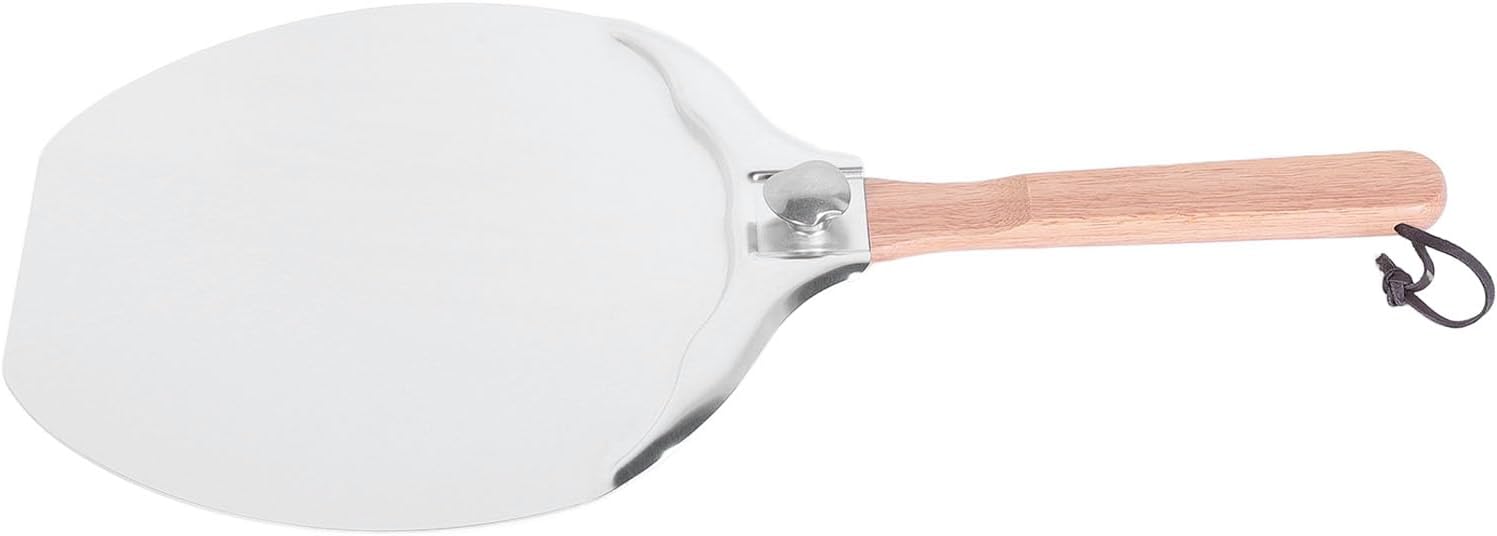 Pizza Peel Metal with Superior Durability, Innovative Folding Design, and Easy Cleaning, Suitable for Baking Enthusiasts, Stainless Steel + Oak Wood + Aluminum 1 Set