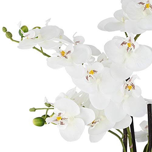 Künstliche Orchidee von Dahlia Studios in Silber Keramiktopf