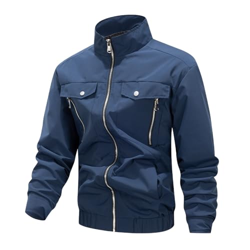 Coupe-vent homme tactique militaire manteau léger zippé avec poches fonctionnelles