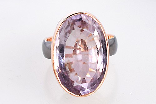 Bague améthyste argent 925 et or rose | Bijou bohème chic taille 65