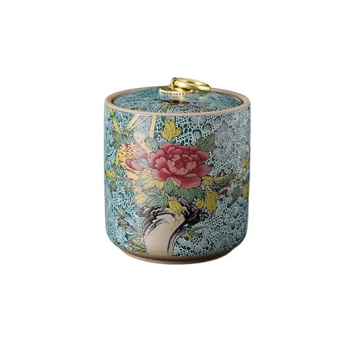 Blumen-Retro-Teedose aus bunter Keramik, versiegelter Teetank,...