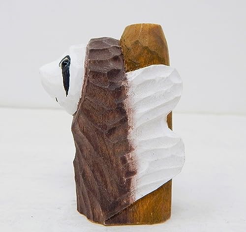 Estatua miniatura de perezoso de madera tallada a mano miniatura 2