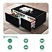 Modern Smart Coffee Table with Built-in Fridge, Bluetooth Speaker, Wireless Charging, Touch Control Panel, USB Interface, Outlet Protection, Atmosphere Light, Fridge Coffee Table with Drawers, Black