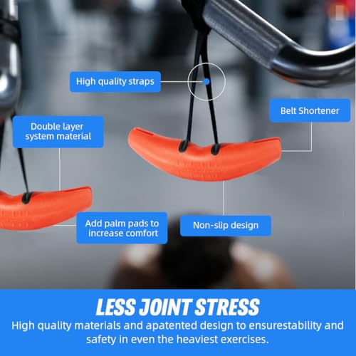 Image of Proberos 2PCS Pull-Up Grips, Gym Hand Grips Bullhorn- Shaped for Pull- ups, Rowing, and LAT Pull Downs, Sturdy Nylon Webbing Straps, Workout Accessories