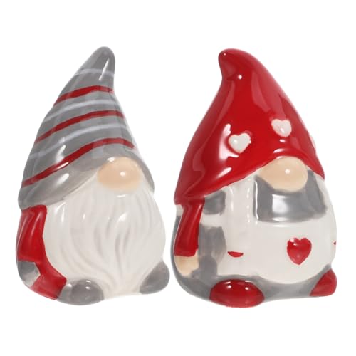 Happyyami Pair of Shaker Small Ceramic Spice Jars Kitchen Seasoning Dispenser for Home and Restaurant
