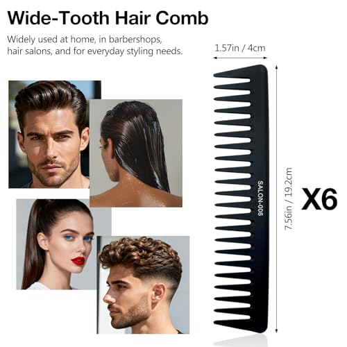 Set de 6 Peines de Dientes Anchos para Hombre miniatura 2