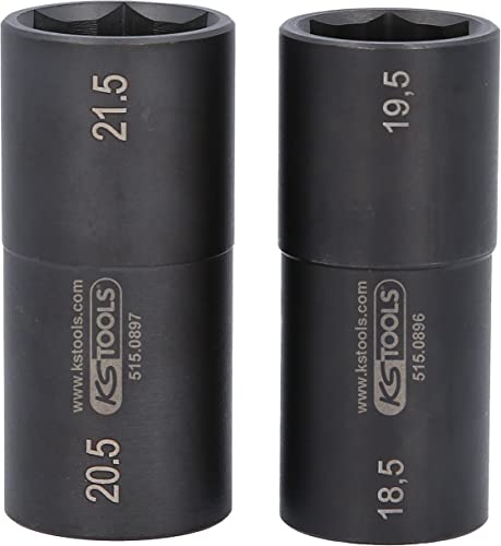 KS Tools 515.0895 1/2" Spezial-Alu-Felgen-Kraft-Stecknuss-Satz für Ford, 18,5 / 19,5 / 20,5 / 21,5 mm, 2-tlg Cover