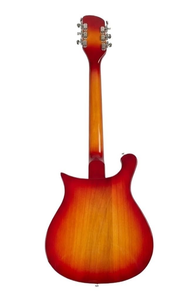 Chitarre elettriche a corpo solido a 12 corde, chitarra elettrica Fireglo Sunburst con pickup e intarsi triangolari, Guitarra Electrica for rock classico studio, 39 pollici