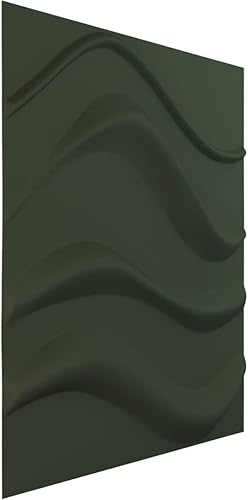 Miniatura 2 de Ekena Millwork 19 58 pulgadas de ancho x 19 58 pulgadas de alto, panel decorativo de pared 3D EnduraWall de satén, verde club de caza de satén