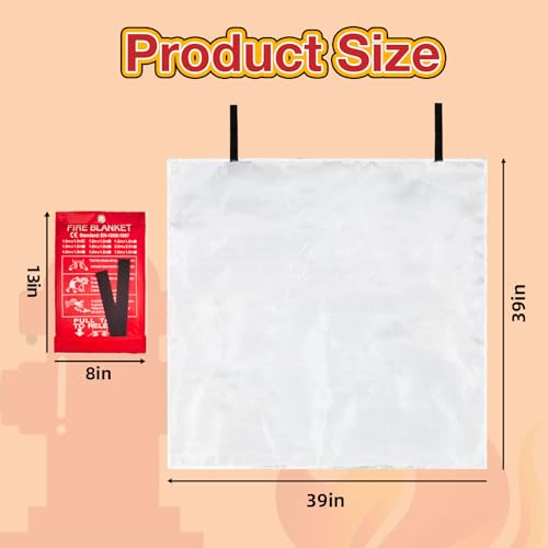 YUQILIN 10 Pack Fire Blanket Emergency for Home Kitchen, 39 x 39 Large Emergency Fire Suppression Blankets Fiberglass Flame Retardant Protection for Home Kitchen Car Office Warehouse Camping Safety - Image 2