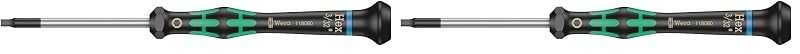 Chave de precisão Wera Kraftform Micro 2054 para parafusos sextavados internos, 2,4 mm x 60 mm, pacote com 2