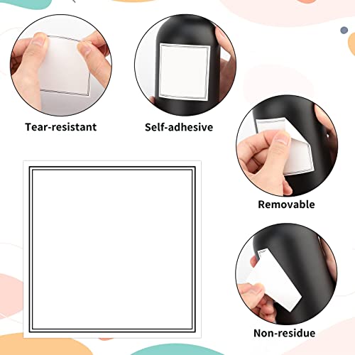 Image of Segbeauty 18pcs Blank Waterproof Labels, 2.5in White Soap Dispenser Stickers for Plastic Glass Bottles, Handwritten Removable Self-Adhesive Labels for Shampoo Conditioner Lotion Hand Soap Dish Wash
