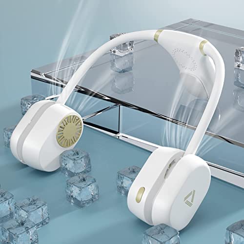 CODNPortable Neck Fan, 4000mAh Bladeless Neck Fans, 3 Speeds Adjustment, 360° Cooling Airflow, Foldable Hands Free Neck Fan for Outdoor, Office, Travel, Sports, Household