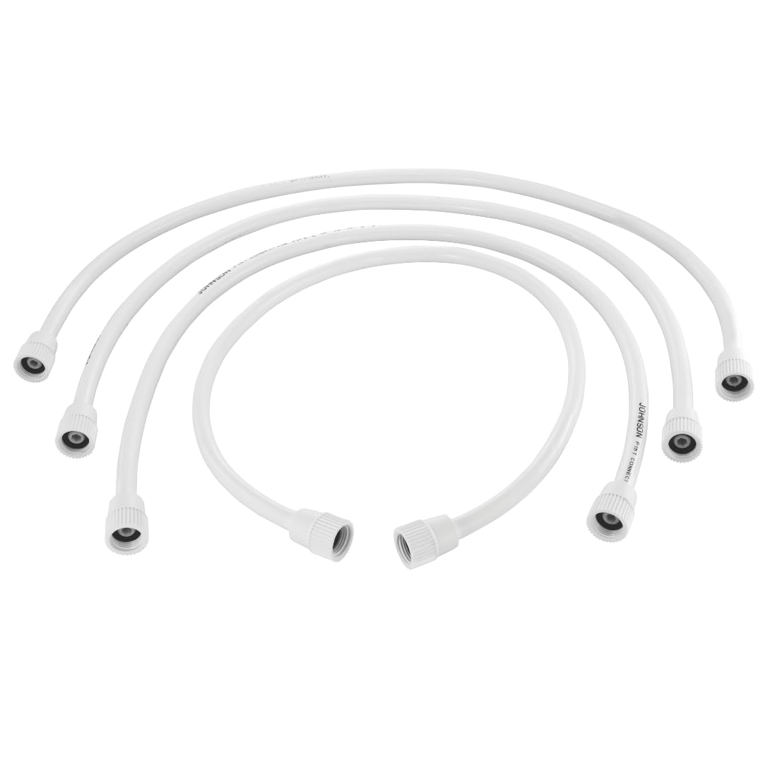 Johnson 4-Pack 18" PTMT Braided Pipe with Glassy Nut, Polytrimethylene Terephthalate, Star White, Corrosion-Resistant, Anti-Scaling, High-Temperature Resistant, Durable Plumbing Connection Solution-image-14