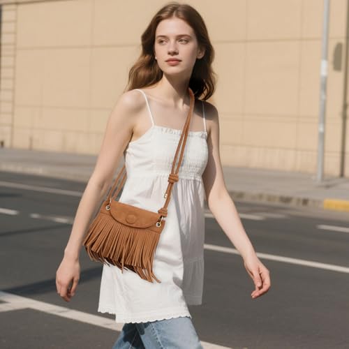 Kleine Handtasche mit Quaste, 70er/80er Jahre outfit Damen, Retro Satteltasche Mode Crossbody Umhängetasche Damen, Boho Y2K Vintage 70er Mode Umhängetasche - Flower Power Accessoires, Karneval Kostüm