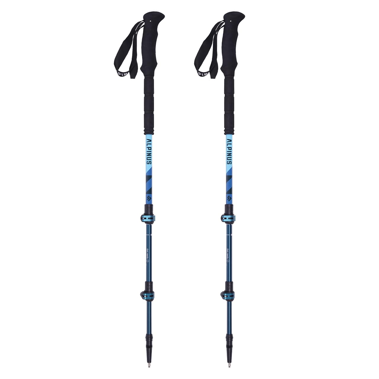 Alpinus - Wanderstöcke Faltbar Matterhorn, Walking Stöcke mit Klemmverstellung, Gehstock Maximale Länge: 65–135 cm, Trekkingstöcke mit Zubehör Inklusive, Wanderstock