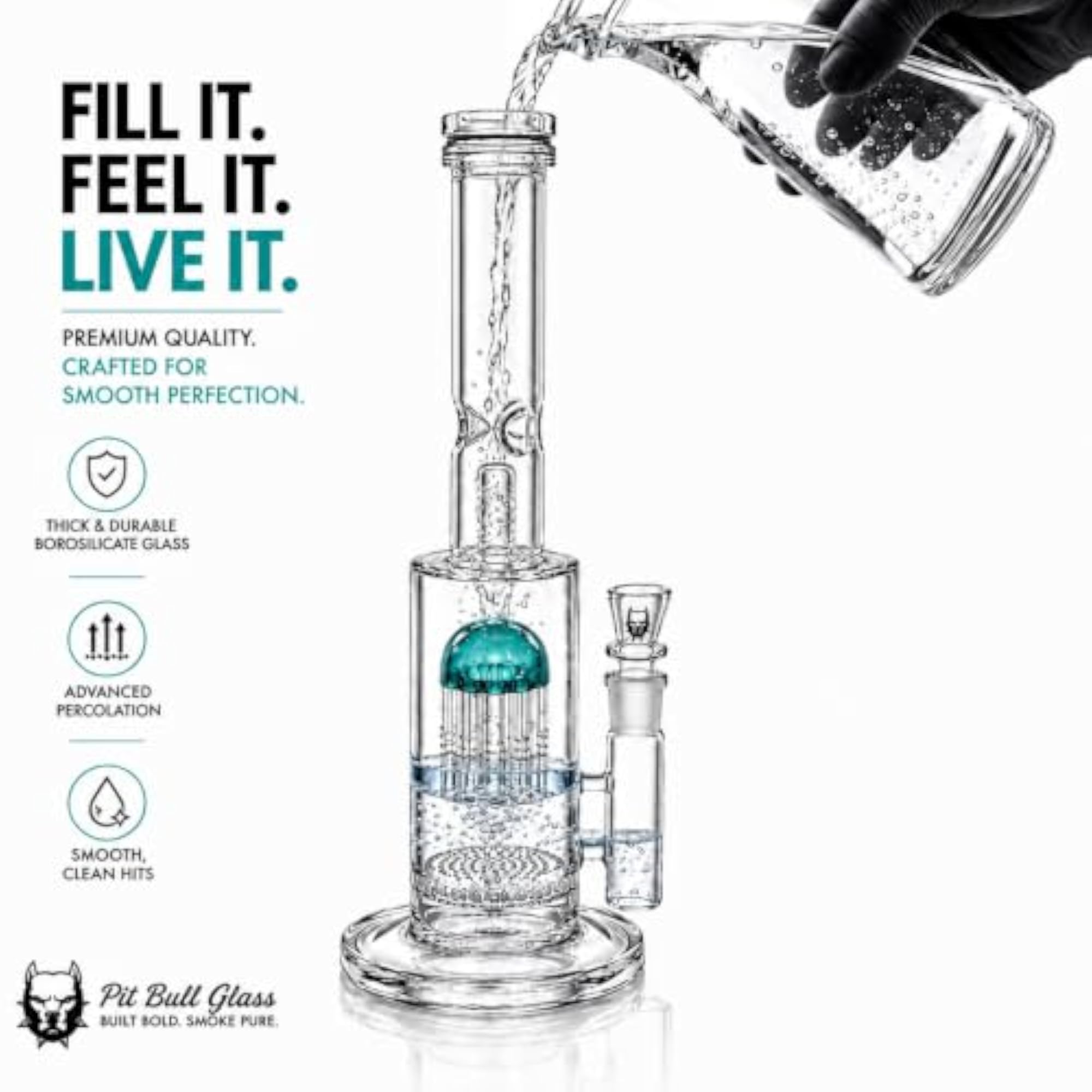 16 Inch Borosilicate Bong with Dual Percolator
