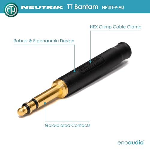 Cable Patch Bantam de enoaudio Mogami 2893 que elimina ruidos con conector Neutrik Gold 4,4mm TT 2