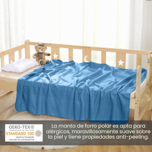 Miniatura 3 de Wometo - Juego De 2 Mantas Suaves Y Mullidas, De 130 X 160 Cm. Mantas De Forro Polar Reversibles, Acogedoras, De 1,30 X 1,60 Cm., Tela, Azul, 130 X 160 Cm