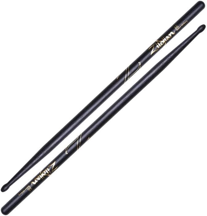 Zildjian Z5AB 5A Wood Maple Green Dip Drumsticks, Black