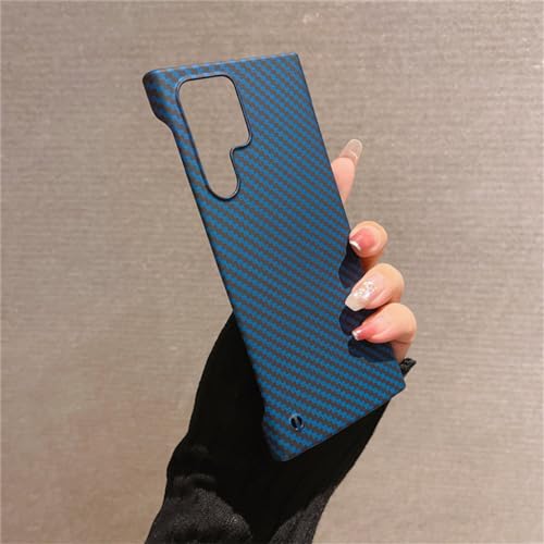 Coque Galaxy Note 10 Plus antichoc mince bleue look fibre de carbone sans cadre