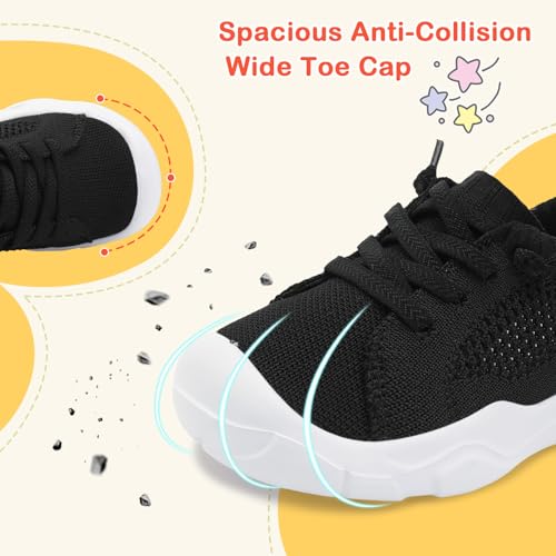 Image of LeIsfIt Toddler Shoes Boys Girls Wide Toe Box Breathable Slip-On Sneakers Kids Lightweight Barefoot Feel Shoes for Everyday Play
