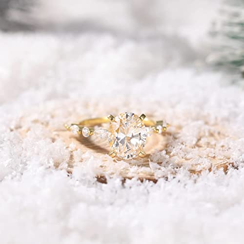 925 Sterling Silver Luxury Ring Oval Cut Cubic Zirconia Engagement Rings Promise Rings for Women3