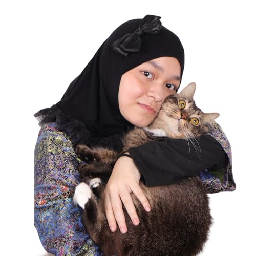 Princess Nur Prime Hijab | Handmade Lace Cotton Ribbon | Girls Kids Instant Slip-on Scarf Below Size S for Below 10 years old