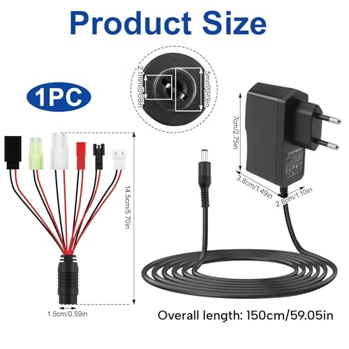 RC Ladegerät Intelligentes 2.4V-12V NIMH/NICD Akku Ladegerät Mit 6 Anschlüssen Mini und Standard TA-Miya/SM 2P/JST/Huanqi/XH3P Chargeur Batterie Voiture RC Für Ferngesteuerte Autos, Flugzeuge, Boote