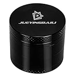 JUEYINGBAILI Spice Grinder 4 Piece 2 inch Herb Grinder Portable Metal Grinder with Sharp Cutting - Black
