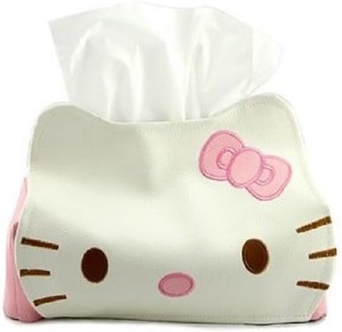 GlobalEdge Hello Kitty Head Shaped Tissue Box Cover for Home Office Car Fits a Standard Tissue Box