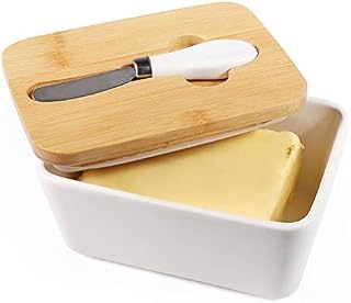 77L Butter Dish with Knife, Ceramic Butter Dish Perfect for 2 Sticks of