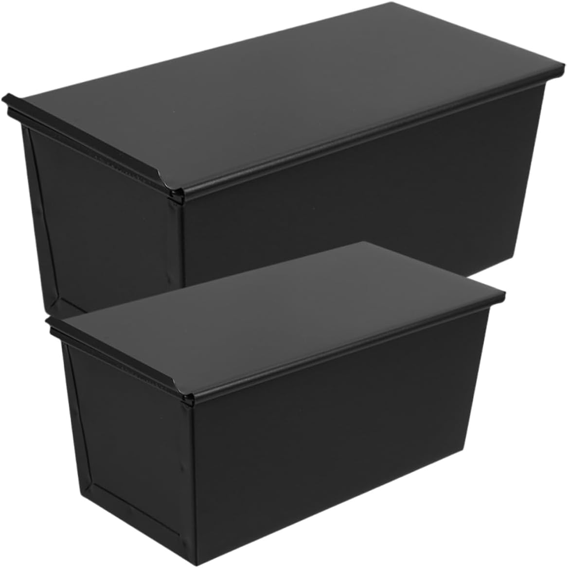 Cabilock 2pcs Sliding Lid Toast Box Loaf Pan Nonstick Carbon Steel for Home Kitchen Baking