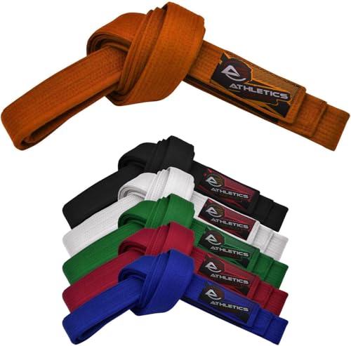 Athletics Gear AG 100% Cotton Martial Arts Belt, 4.25cm Wide, 4mm Thick, 7 Colours, 6 Sizes (Orange, 320cm)