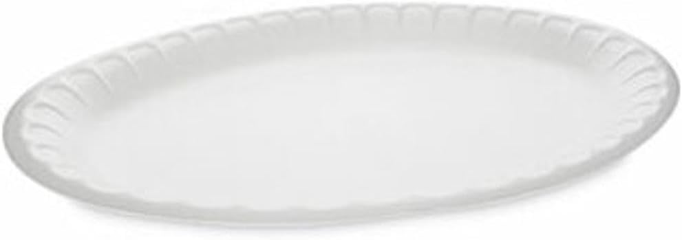 Pactiv Evergreen Placesetter Satin Non-Laminated Foam Dinnerware, Oval Platter, 11.5 x 8.5, White, 500/Carton