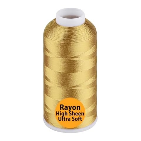 Simthread Rayon Embroidery Thread 5500 Yards Gold Cover