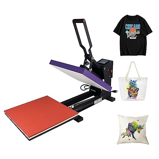 Heat Press Machine with Slide Out Drawer 15x15 Inch for T-Shirt with Digital Control Panel Industrial Sublimation Printer High Precision Hot Press Heat Transfer Machine Home Use, Purple