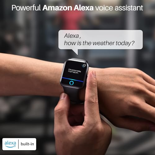 Image of TOZO Smart Watch Alexa Built-in Fitness Tracker with Sleep Monitor, 5ATM Waterproof HD Touchscreen for Men Women Compatible with iPhone&Android Black